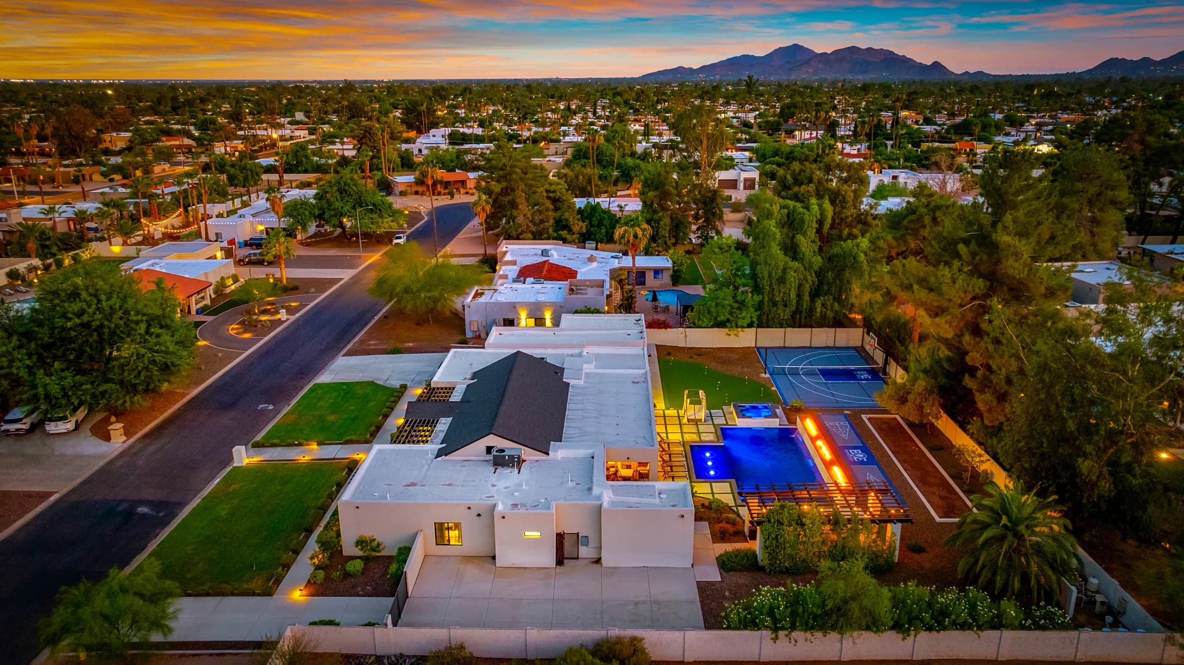 Stunning Scottsdale luxury villa featuring an infinity pool and desert sunset views